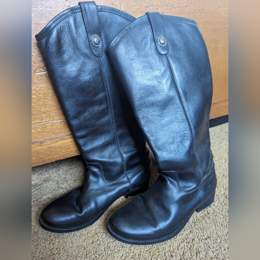 Frye Melissa Black Leather Boots